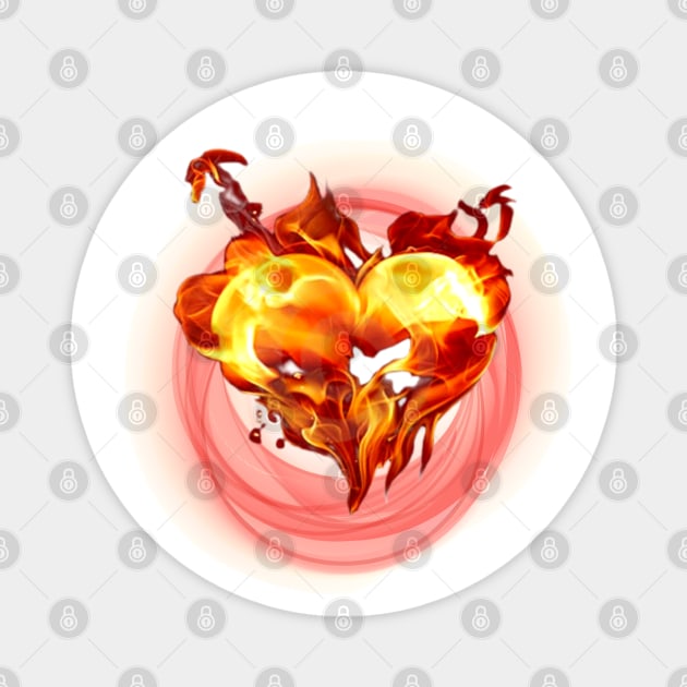 Fierce Heart on Fire Magnet by Mazzlo Shop